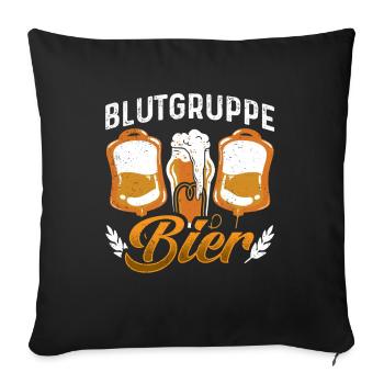 Drinking - Blutgruppe Bier - Sofakissenbezug 45 x 45 cm - Schwarz - Vorne