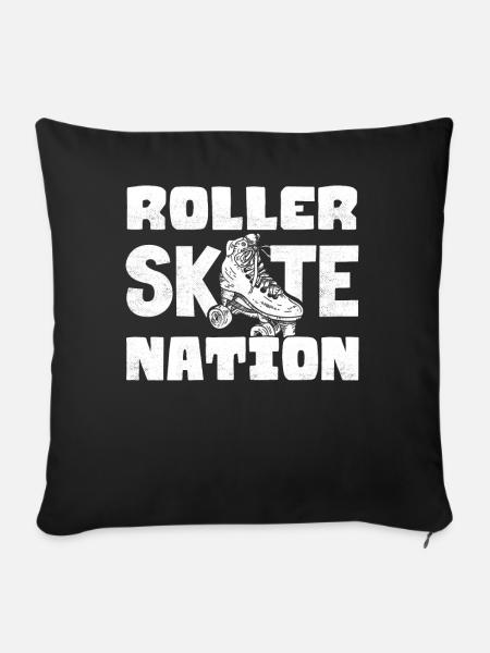 Skaten, Rollschuhlaufen - Sofakissenbezug 45 x 45 cm - Schwarz