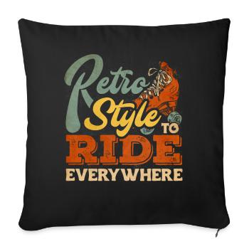 Skating, roller skating - Sofa pillowcase 17,3'' x 17,3'' (45 x 45 cm) - black - Front