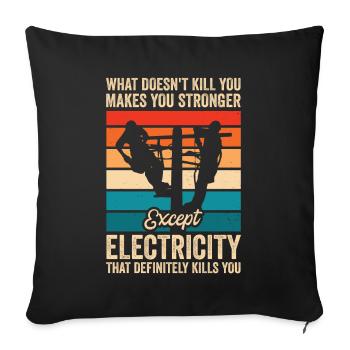 High Voltage Electrician Power Grid - Sofa pillowcase 17,3'' x 17,3'' (45 x 45 cm) - black - Front