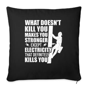 High Voltage Electrician Power Grid - Sofa pillowcase 17,3'' x 17,3'' (45 x 45 cm) - black - Front