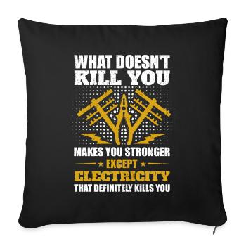 High Voltage Electrician Power Grid - Sofa pillowcase 17,3'' x 17,3'' (45 x 45 cm) - black - Front