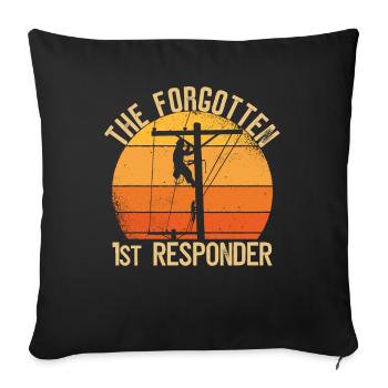 Réseau électrique électrique haute tension - Housse de coussin décorative 45 x 45 cm - noir - Devant