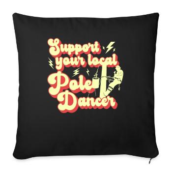 Réseau électrique électrique haute tension - Housse de coussin décorative 45 x 45 cm - noir - Devant