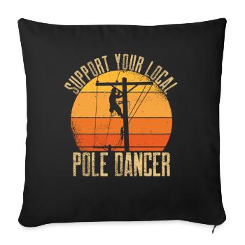 Réseau électrique électrique haute tension - Housse de coussin décorative 45 x 45 cm - noir - Devant