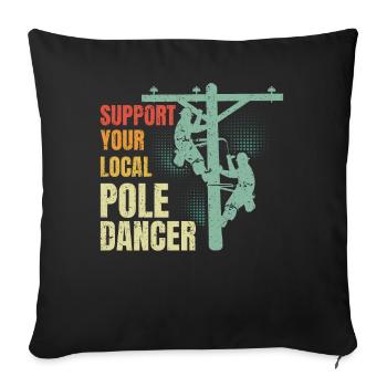 High Voltage Electrician Power Grid - Sofa pillowcase 17,3'' x 17,3'' (45 x 45 cm) - black - Front