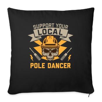 High Voltage Electrician Power Grid - Sofa pillowcase 17,3'' x 17,3'' (45 x 45 cm) - black - Front