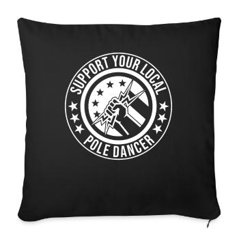 Réseau électrique électrique haute tension - Housse de coussin décorative 45 x 45 cm - noir - Devant