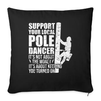 High Voltage Electrician Power Grid - Sofa pillowcase 17,3'' x 17,3'' (45 x 45 cm) - black - Front