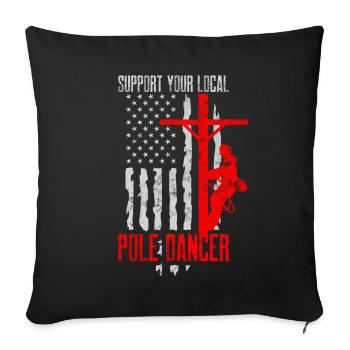 High Voltage Electrician Power Grid - Sofa pillowcase 17,3'' x 17,3'' (45 x 45 cm) - black - Front