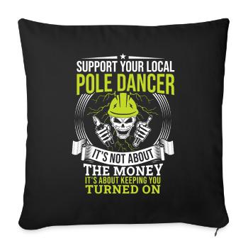 High Voltage Electrician Power Grid - Sofa pillowcase 17,3'' x 17,3'' (45 x 45 cm) - black - Front