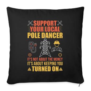 High Voltage Electrician Power Grid - Sofa pillowcase 17,3'' x 17,3'' (45 x 45 cm) - black - Front