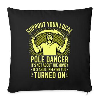 Réseau électrique électrique haute tension - Housse de coussin décorative 45 x 45 cm - noir - Devant