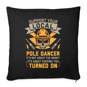 Réseau électrique électrique haute tension - Housse de coussin décorative 45 x 45 cm - noir - Devant