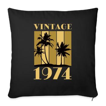 Born 1974 Year of birth Date of birth Vintage - Sofa pillowcase 17,3'' x 17,3'' (45 x 45 cm) - black - Front