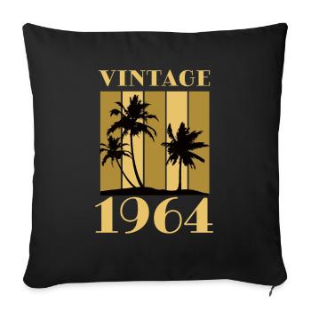 Year of birth 1964 Year of birth Date of birth Vintage - Sofa pillowcase 17,3'' x 17,3'' (45 x 45 cm) - black - Front