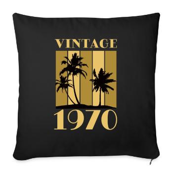 Born 1970 Year of birth Date of birth Vintage - Sofa pillowcase 17,3'' x 17,3'' (45 x 45 cm) - black - Front