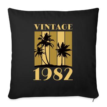 Year of birth 1982 Year of birth Date of birth Vintage - Sofa pillowcase 17,3'' x 17,3'' (45 x 45 cm) - black - Front