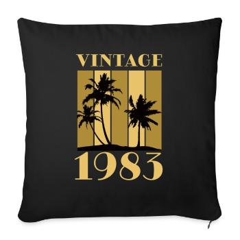 Year of birth 1983 Year of birth Date of birth Vintage - Sofa pillowcase 17,3'' x 17,3'' (45 x 45 cm) - black - Front