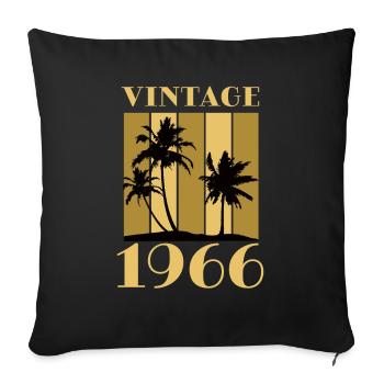 Born 1966 Year of birth Date of birth Vintage - Sofa pillowcase 17,3'' x 17,3'' (45 x 45 cm) - black - Front
