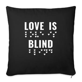 Braille Blind Visually Impaired Love Valentines - Sofa pillowcase 17,3'' x 17,3'' (45 x 45 cm) - black - Front