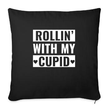 Valentines Handicap Wheelchair Valentine's Day - Sofakissenbezug 45 x 45 cm - Schwarz - Vorne