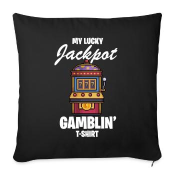 Machine à sous, Jeux d’argent, Machine à sous - Housse de coussin décorative 45 x 45 cm - noir - Devant