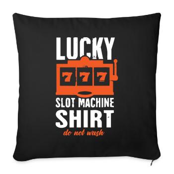 Machine à sous, Jeux d’argent, Machine à sous - Housse de coussin décorative 45 x 45 cm - noir - Devant