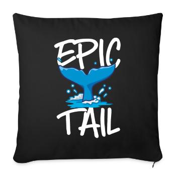 Observation des baleines, biologie marine, sciences de la mer - Housse de coussin décorative 45 x 45 cm - noir - Devant