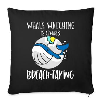 Observation des baleines, biologie marine, sciences de la mer - Housse de coussin décorative 45 x 45 cm - noir - Devant