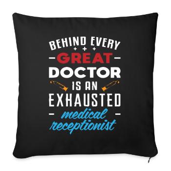 Medical receptionist - Sofa pillowcase 17,3'' x 17,3'' (45 x 45 cm) - black - Front