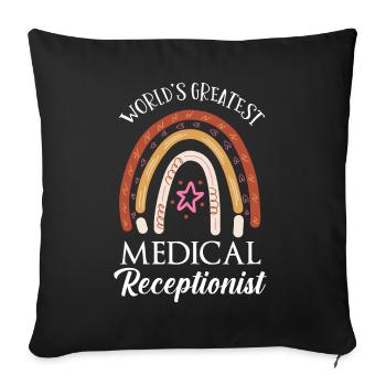 Medical receptionist - Sofa pillowcase 17,3'' x 17,3'' (45 x 45 cm) - black - Front