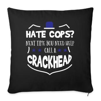 Police officer uniform costume - Sofa pillowcase 17,3'' x 17,3'' (45 x 45 cm) - black - Front