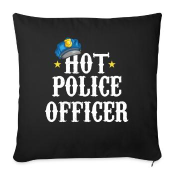 Police officer uniform costume - Sofa pillowcase 17,3'' x 17,3'' (45 x 45 cm) - black - Front