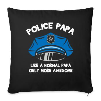 Police officer uniform costume - Sofa pillowcase 17,3'' x 17,3'' (45 x 45 cm) - black - Front