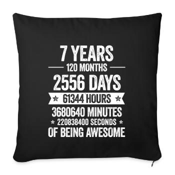 7 Years Awesome Decoration Birthday Gift Funny - Sofa pillowcase 17,3'' x 17,3'' (45 x 45 cm) - black - Front