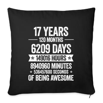 17 Years Awesome Decoration Birthday Gift Funny - Sofa pillowcase 17,3'' x 17,3'' (45 x 45 cm) - black - Front