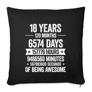 18 Years Awesome Decoration Birthday Gift Funny - Sofa pillowcase 17,3'' x 17,3'' (45 x 45 cm) - black - Front