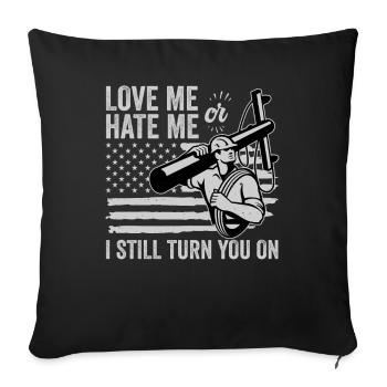 Funny High Voltage Electrician Saying Electrics - Sofa pillowcase 17,3'' x 17,3'' (45 x 45 cm) - black - Front