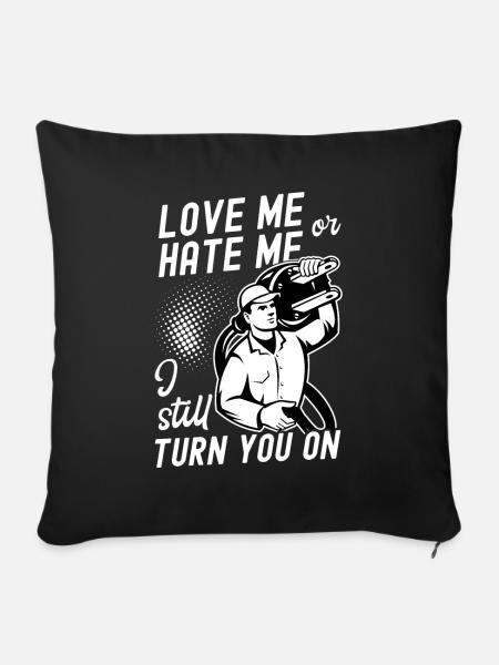 Lustiger Hochspannungselektriker Spruch Elektrik - Sofakissenbezug 45 x 45 cm - Schwarz