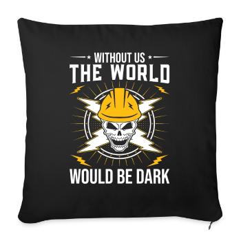 Funny High Voltage Electrician Saying Electrics - Sofa pillowcase 17,3'' x 17,3'' (45 x 45 cm) - black - Front