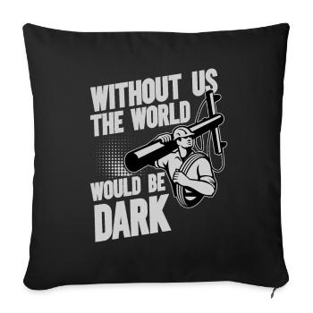 Funny High Voltage Electrician Saying Electrics - Sofa pillowcase 17,3'' x 17,3'' (45 x 45 cm) - black - Front