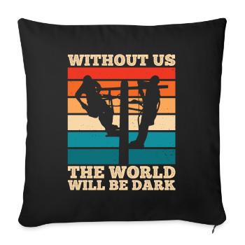 Funny High Voltage Electrician Saying Electrics - Sofa pillowcase 17,3'' x 17,3'' (45 x 45 cm) - black - Front