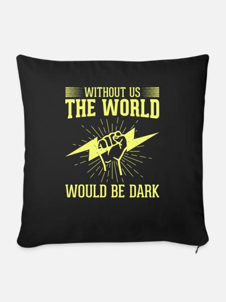 Lustiger Hochspannungselektriker Spruch Elektrik - Sofakissenbezug 45 x 45 cm - Schwarz