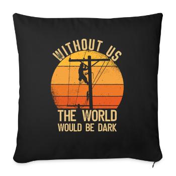 Funny High Voltage Electrician Saying Electrics - Sofa pillowcase 17,3'' x 17,3'' (45 x 45 cm) - black - Front