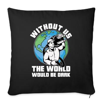 Funny High Voltage Electrician Saying Electrics - Sofa pillowcase 17,3'' x 17,3'' (45 x 45 cm) - black - Front
