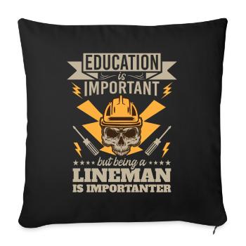 Funny High Voltage Electrician Saying Electrics - Sofa pillowcase 17,3'' x 17,3'' (45 x 45 cm) - black - Front