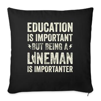 Funny High Voltage Electrician Saying Electrics - Sofa pillowcase 17,3'' x 17,3'' (45 x 45 cm) - black - Front