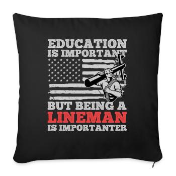 Funny High Voltage Electrician Saying Electrics - Sofa pillowcase 17,3'' x 17,3'' (45 x 45 cm) - black - Front