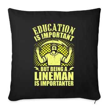 Funny High Voltage Electrician Saying Electrics - Sofa pillowcase 17,3'' x 17,3'' (45 x 45 cm) - black - Front